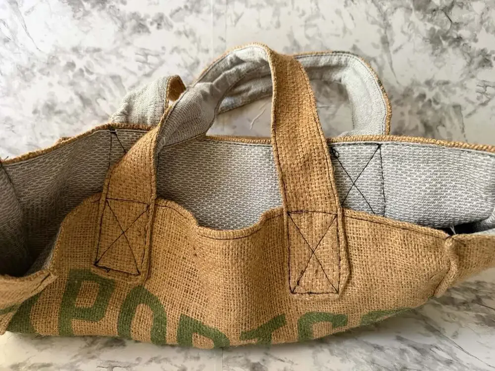 Repurposed Upcycled Coffee Sack Burlap Tote Bag